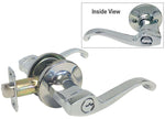 Polished Chrome Entrance Door Lock with Lever-Style Handles