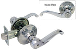 Polished Chrome Privacy Door Lock with Lever-Style Handles