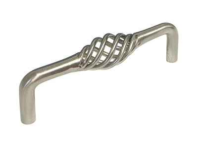 Satin Nickel Cabinet Pull with a Bird Cage Design
