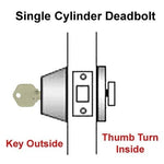 Satin Nickel Finished Single Deadbolt- 6300