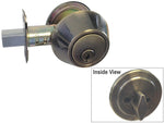 Antique Brass Single Cylinder Deadbolt with Turnbutton
