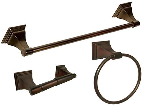 Oil rubbed bronze towel bar kit with 24