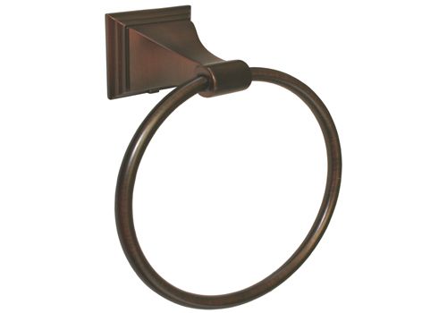 Oil Rubbed Bronze Towel Ring with Square Base.
