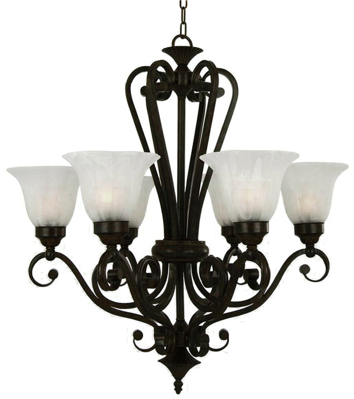 Local Pickup Only (Denver,NC)- Peggy's Cove Lighting 6 Light Chandelier in Dark Oil Rubbed Bronze
