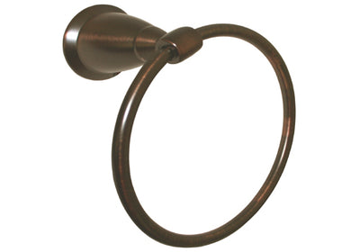 Oil Rubbed Bronze Towel Ring with Round Base.