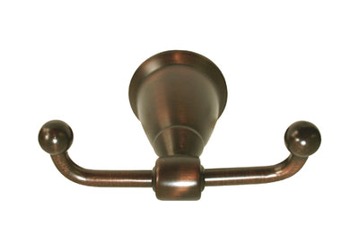 Oil Rubbed Bronze Double Robe Hook with Round Base.