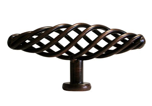 Oil Rubbed Bronze Kitchen Cabinet Knob with a Bird Cage Design