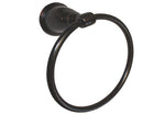 Dark Oil Rubbed Bronze Towel Ring with Round Base.